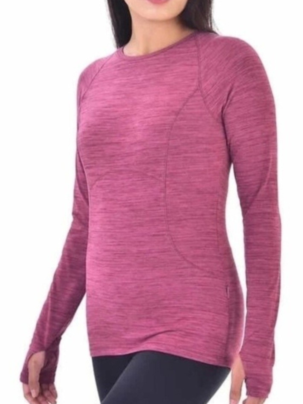 Women's Long Sleeve Heathered Pink Performance Shirt*
